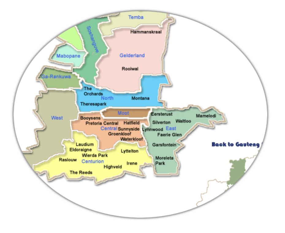 Map Of Centurion Suburbs Centurion Guarding - Guards On Duty Security Services (Pty) Ltd
